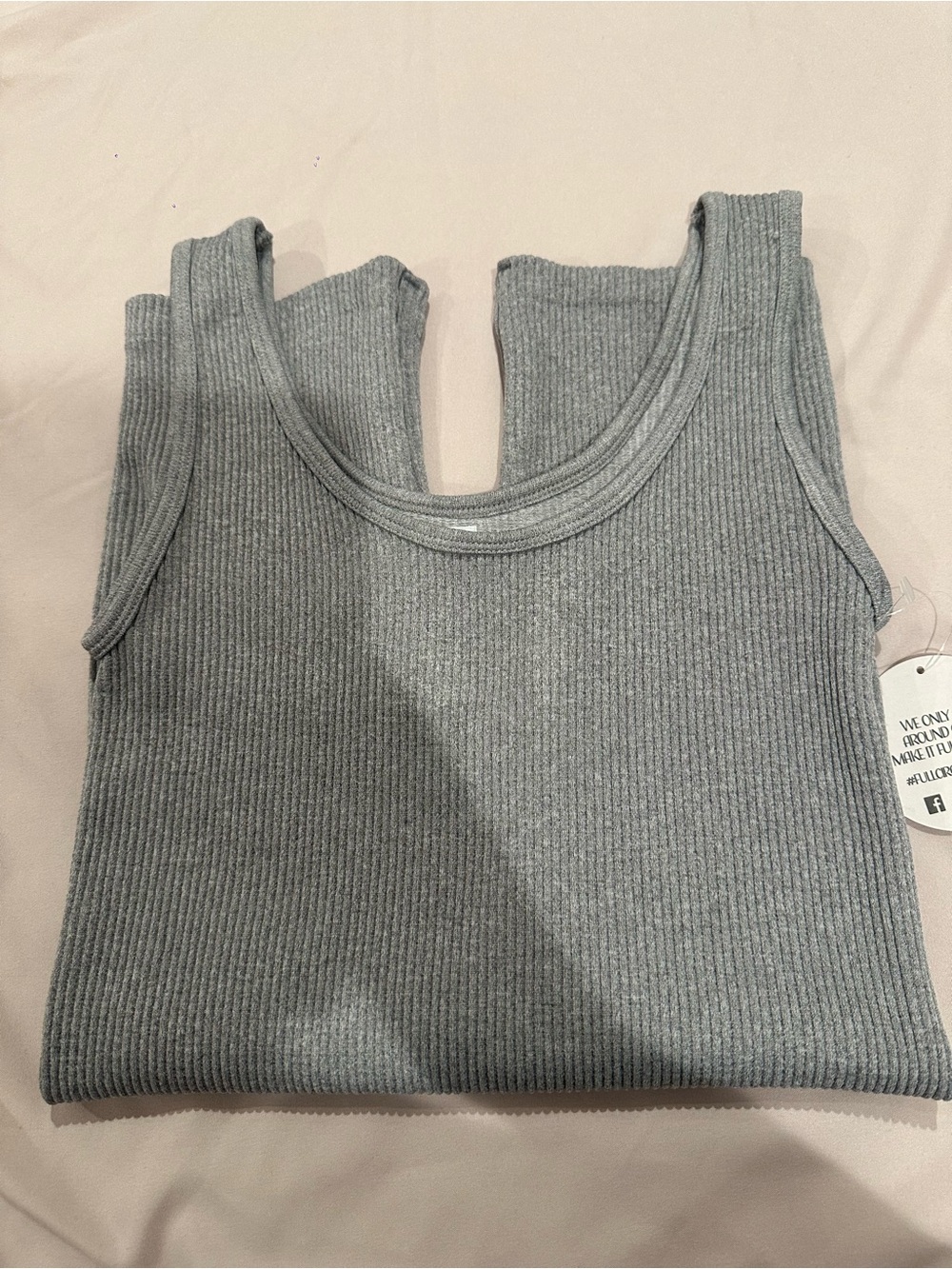 Ribbed Scoop-Neck Jumpsuit Romper in Heather Gray